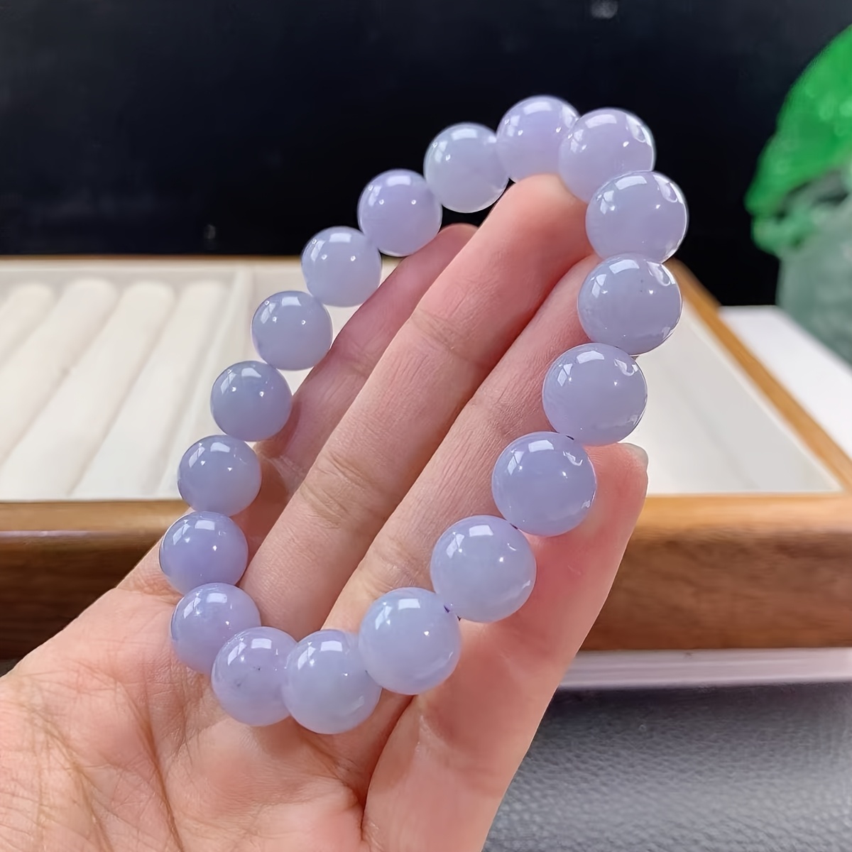Light Purple Round Bead Bracelet, Small Batch Design